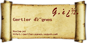 Gertler Ágnes névjegykártya