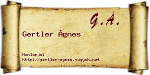 Gertler Ágnes névjegykártya